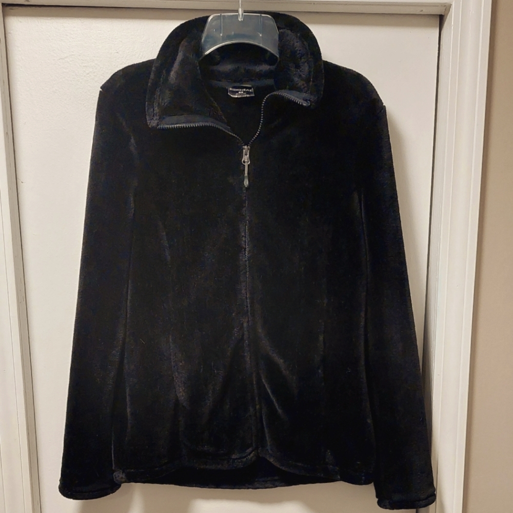 32 DEGREES Plush Faux Fur Black Teddy Jacket